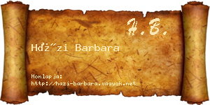 Házi Barbara névjegykártya
